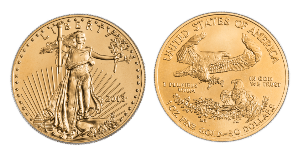 Image of an American gold eagle coin