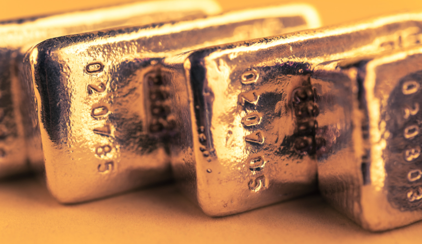 Image of gold bars lined up