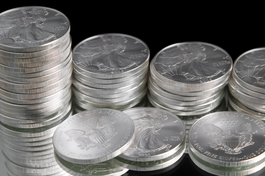 Image of piles of silver coins