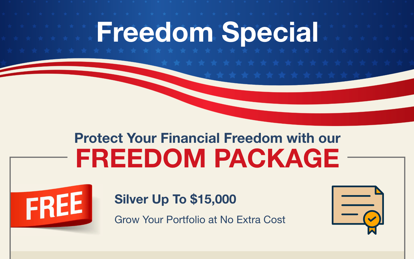 Image from the AHG website about the free silver promotion