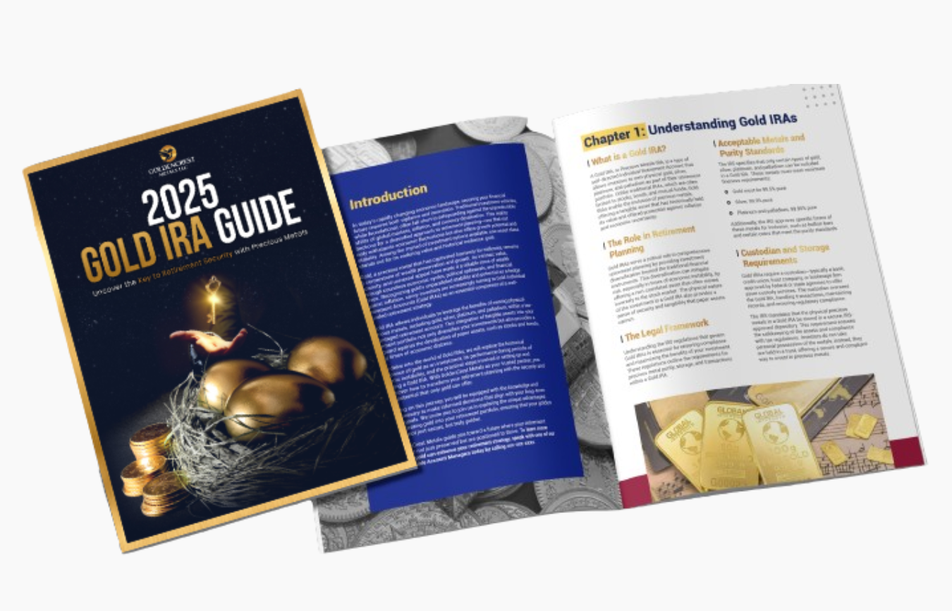 Image of the free 2025 Gold IRA Guide from GoldenCrest Metals