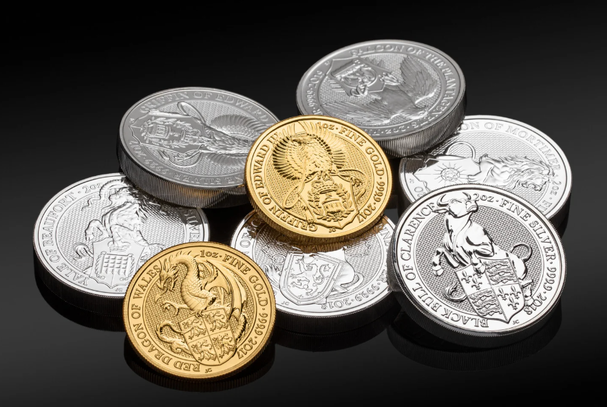 Pile of gold and silver coins